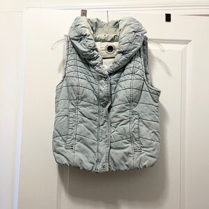 Anthropologie Chambray Denim Puffer Vest - Small